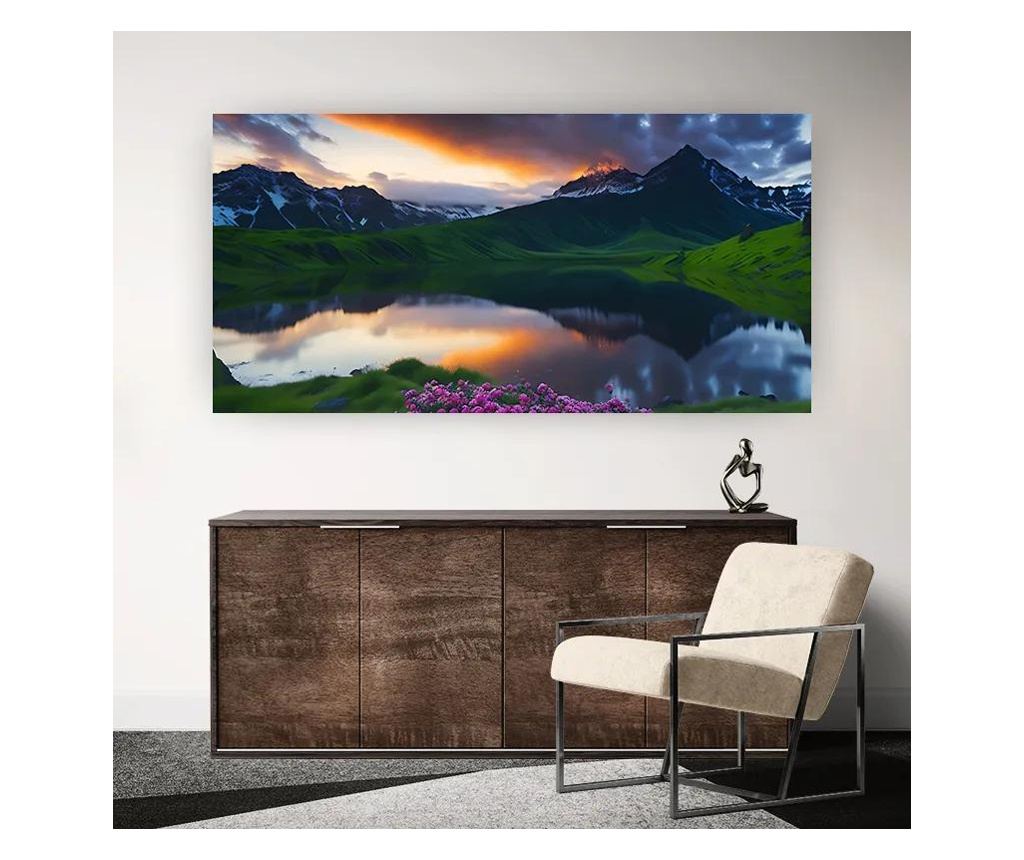 Vászonkép, Purple Flower Lake, 80x160 cm - 4