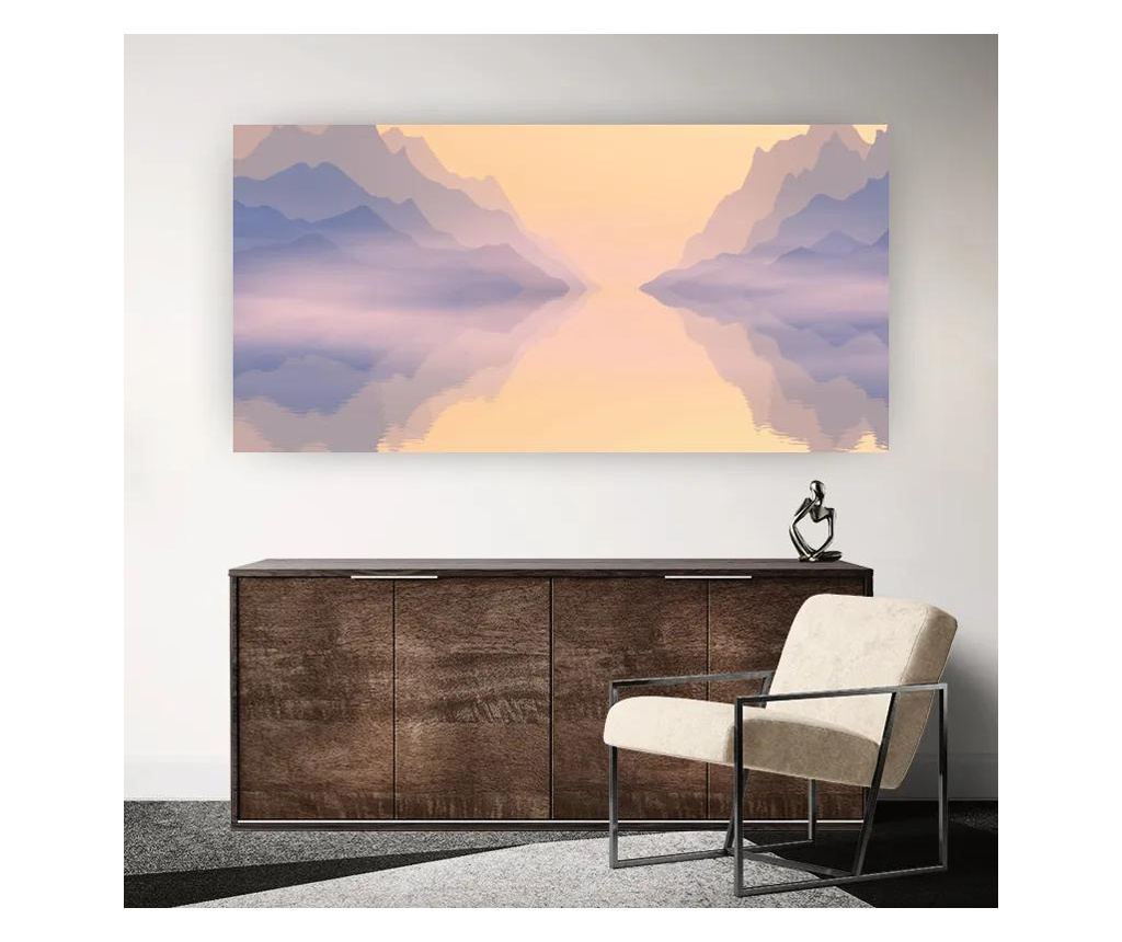 Vászonkép, Purple Mountain Lake, 80x160 cm - 4