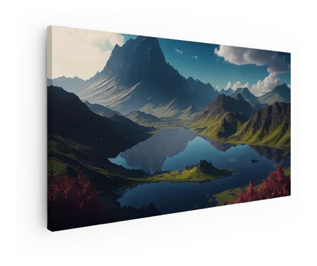 Vászonkép, Red Flower Lake, 60x120 cm - 3