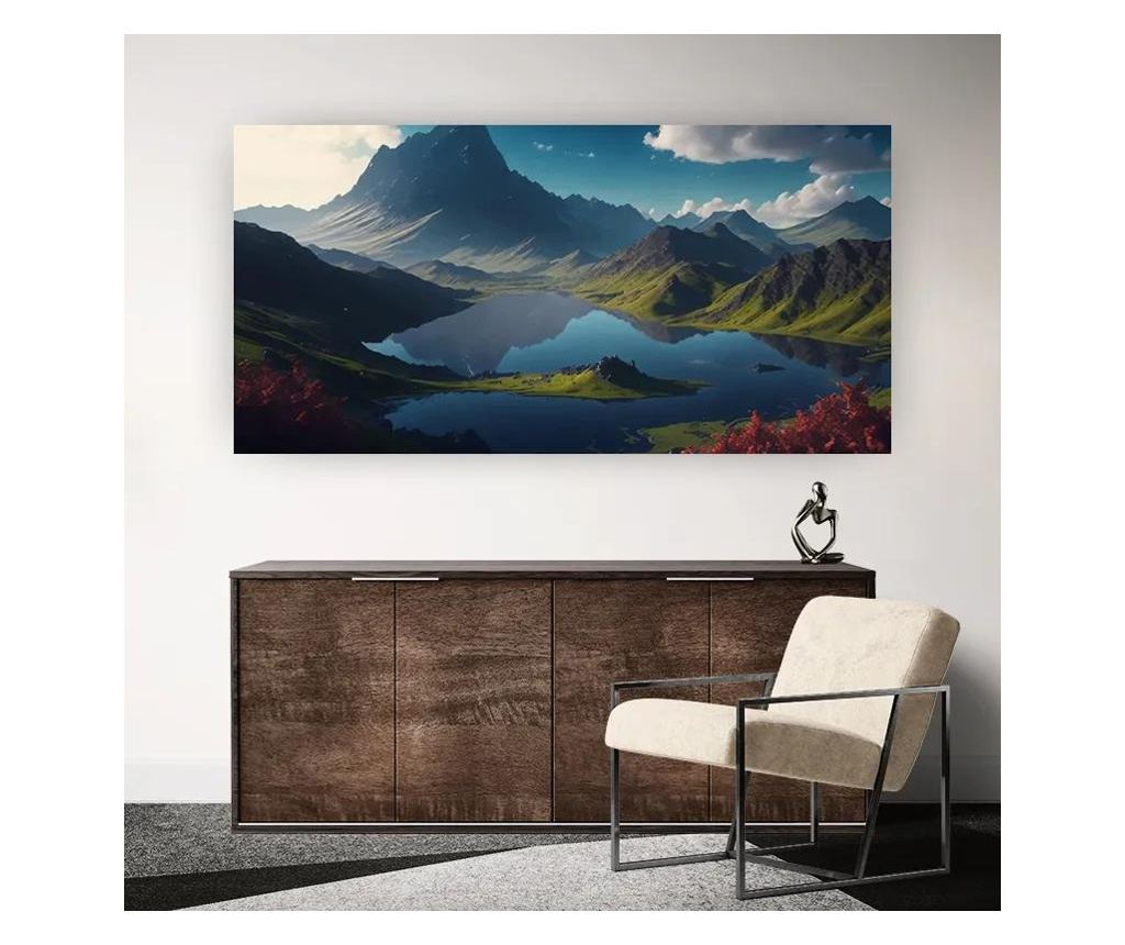 Vászonkép, Red Flower Lake, 60x120 cm - 4