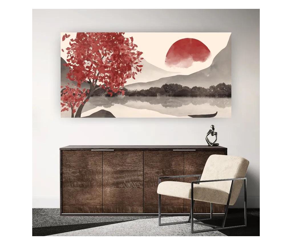 Vászonkép, Red Moon Lake, 100x200 cm - 5