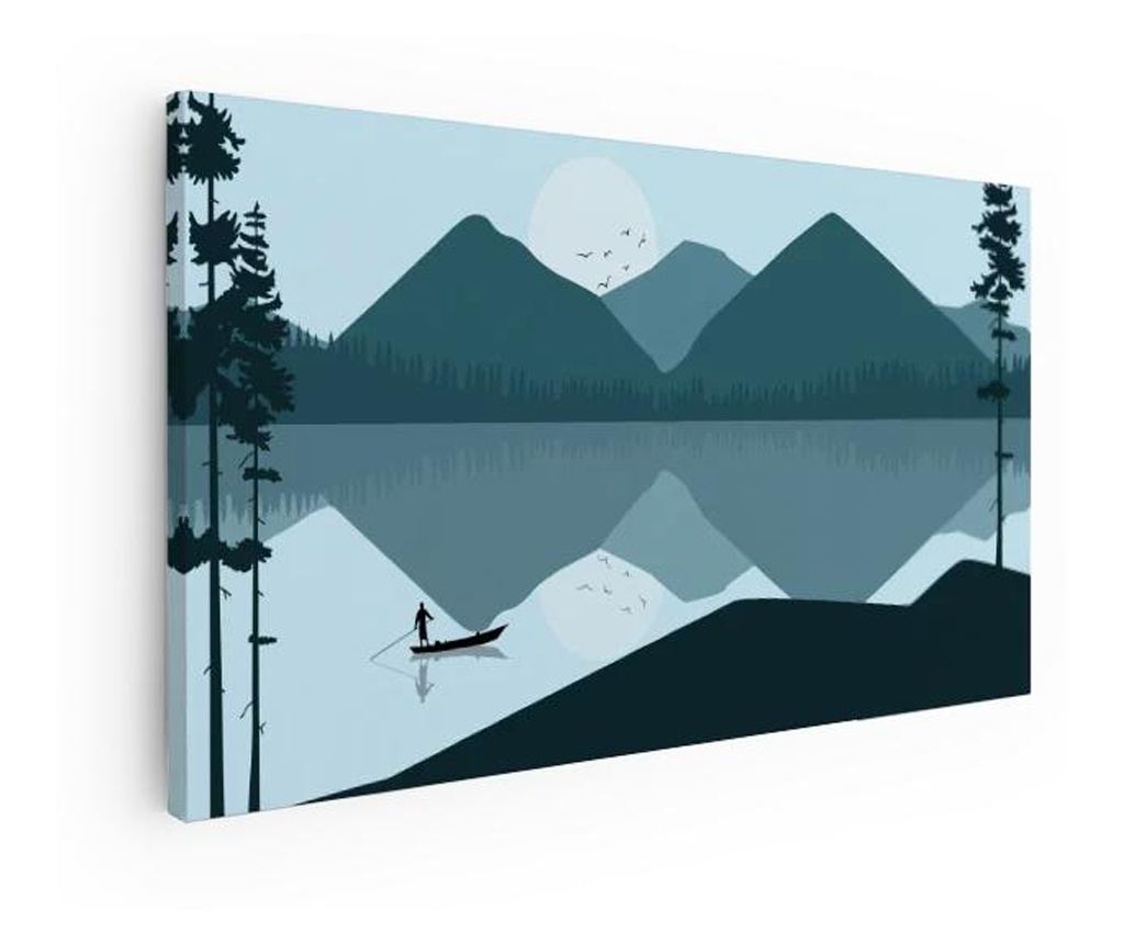 Vászonkép, Serenelakeviewatdusk, 100x200 cm - 3