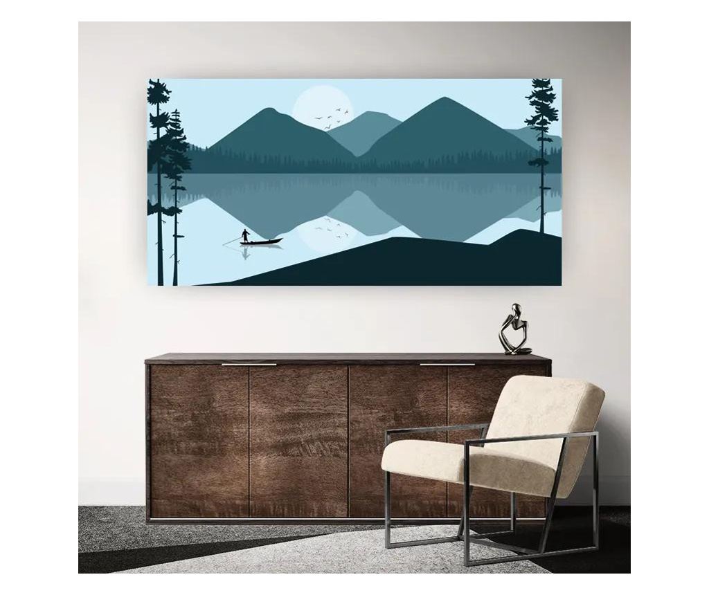 Vászonkép, Serenelakeviewatdusk, 100x200 cm - 4