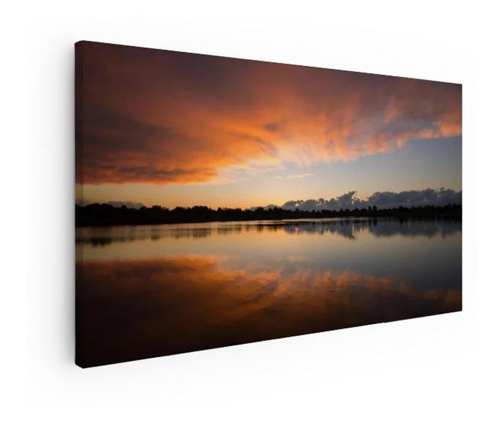 Vászonkép, Simple Sunset Lake, 80x160 cm - 3