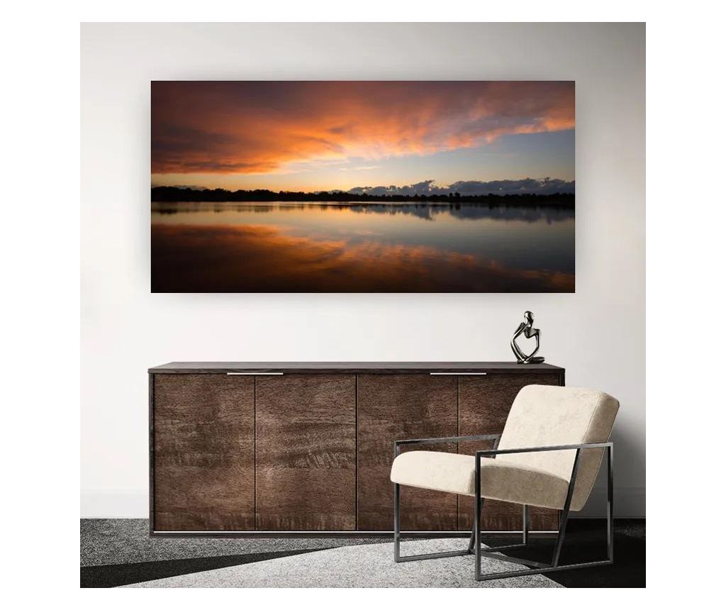 Vászonkép, Simple Sunset Lake, 80x160 cm - 4