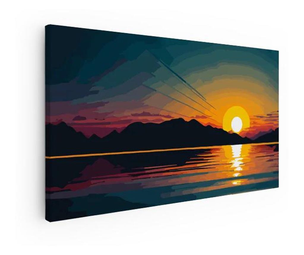 Vászonkép, Sunset Art Lake, 100x200 cm - 5
