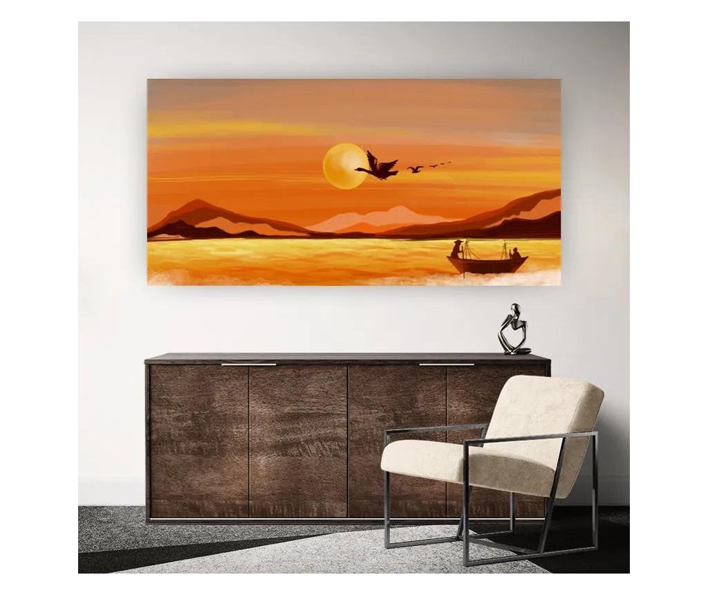 Vászonkép, Sunset Bird Lake, 50x100 cm - 4