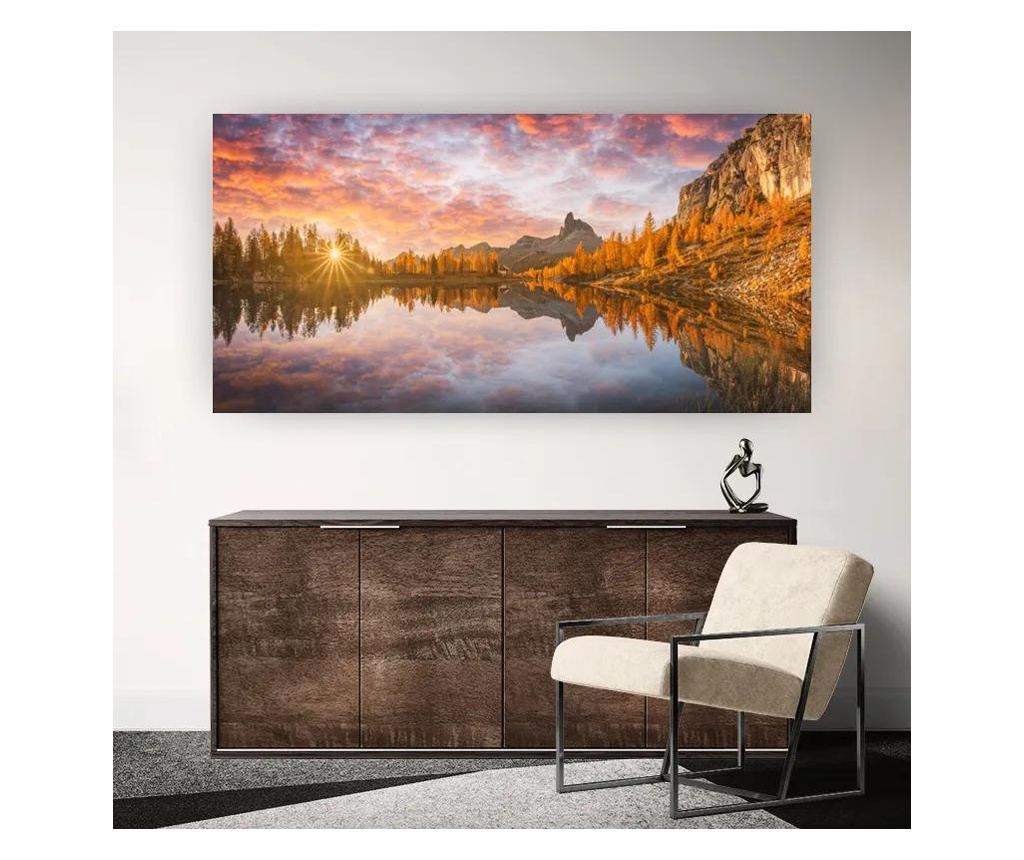 Vászonkép, Yellow Light Lake, 100x200 cm - 4