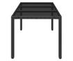 Masă grădină cu blat din sticlă, negru, 150x90x75 cm, poliratan
