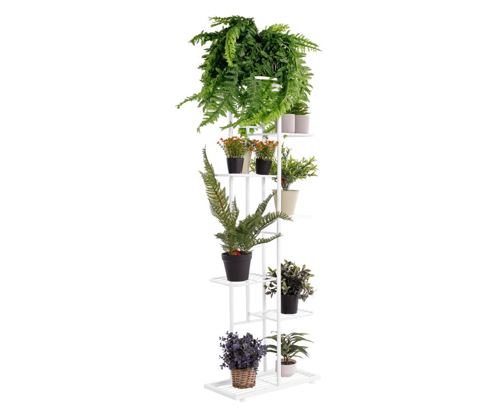 Suport pentru flori din metal alb Bamir 43x22x126 cm - 8