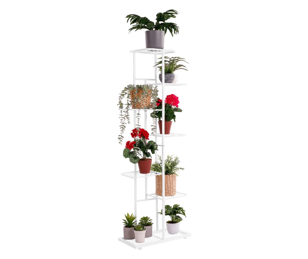 Suport pentru flori din metal alb Bamir 43x22x126 cm - 11