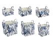 Set od 6 pravokutnih bijelih i plavih tekstilnih košara za pohranu 45 cm x 35 cm x 45 h