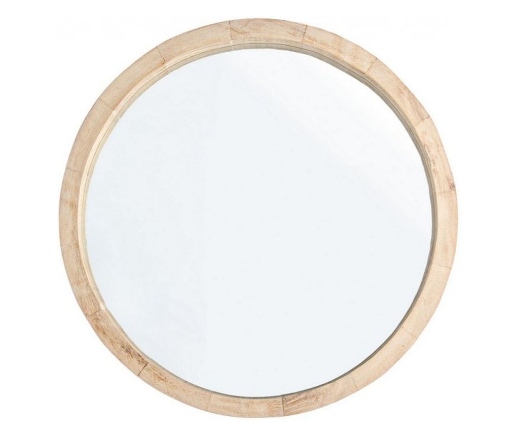 Tiziano 42 cm x 5 cm x 42 h Okruglo zidno ogledalo s okvirom od prirodnog drva - 4