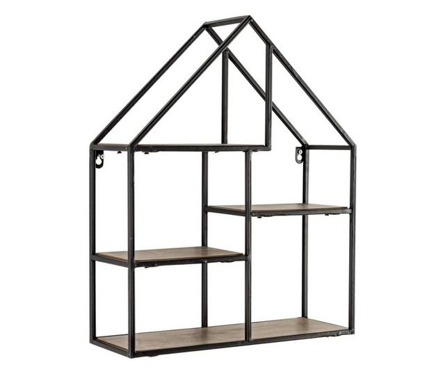 Raft Perete Fier Maro 3 Polite Casuta 40 Cm X 14 Cm X 50 H