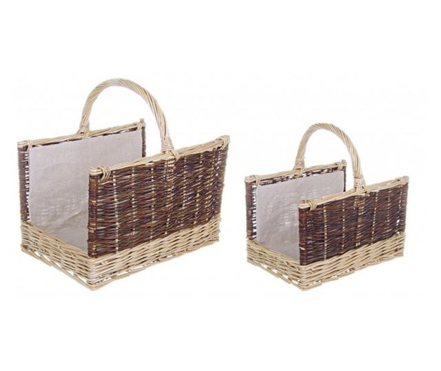 Set od 2 prirodne smeđe košare Kelly od vrbe 50 cm x 38 cm x 30 h