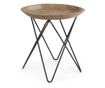 Masuta Cafea Cu Picior Fier Negru Si Blat Lemn Natur Zahira Ø 50 Cm X 50 H