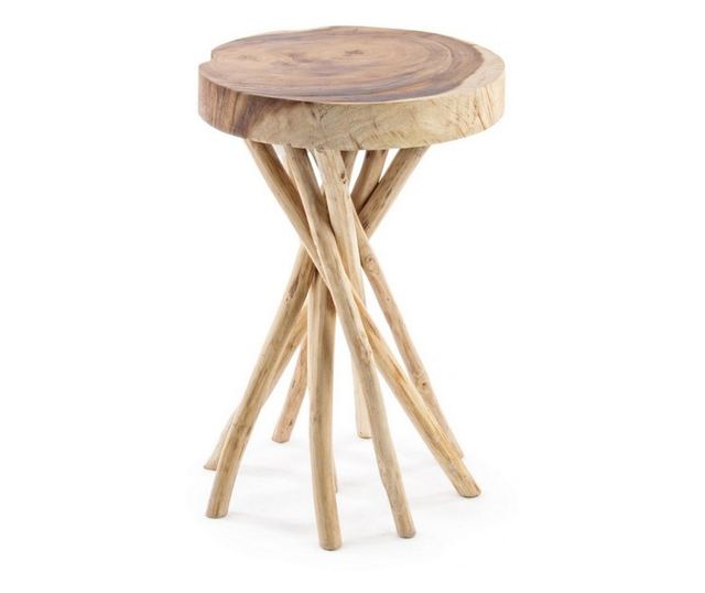 Konferenční stolek Solidad s deskou z přírodního dřeva 35 cm x 35 cm x 50 cm