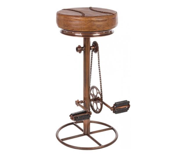 Cycle smeđa kožna barska stolica sa željeznim nogama Ø 42 cm X 80 V