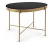 Konferenční stolek Rashida se zlatým železným rámem a černou skleněnou deskou, 63 cm x 46 cm x 45 v