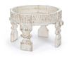 Yasir Biały Stolik Kawowy z Postarzanego Drewna Ø 50 cm x 35 h