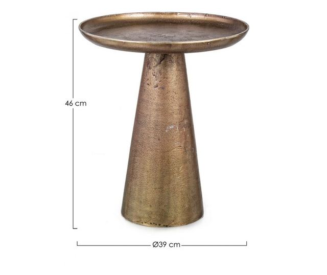 Masuta Cafea Metal Auriu Vintage Kulvir Ø 39 Cm X 46 H