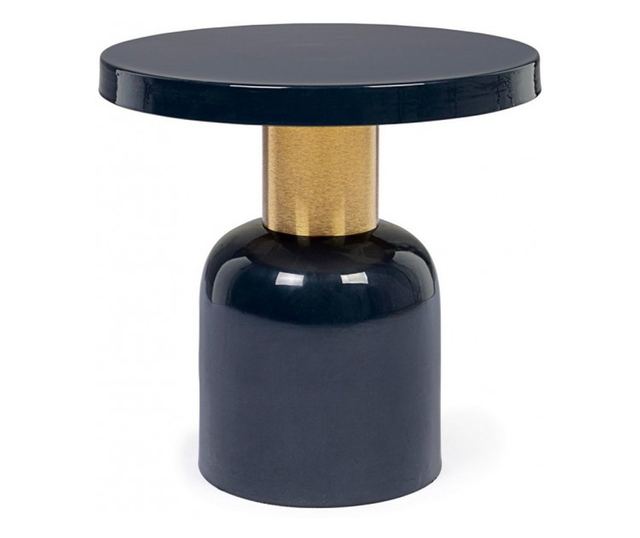 Masuta Cafea Metal Albastru Auriu Nalima Ø 41 Cm X 41 H