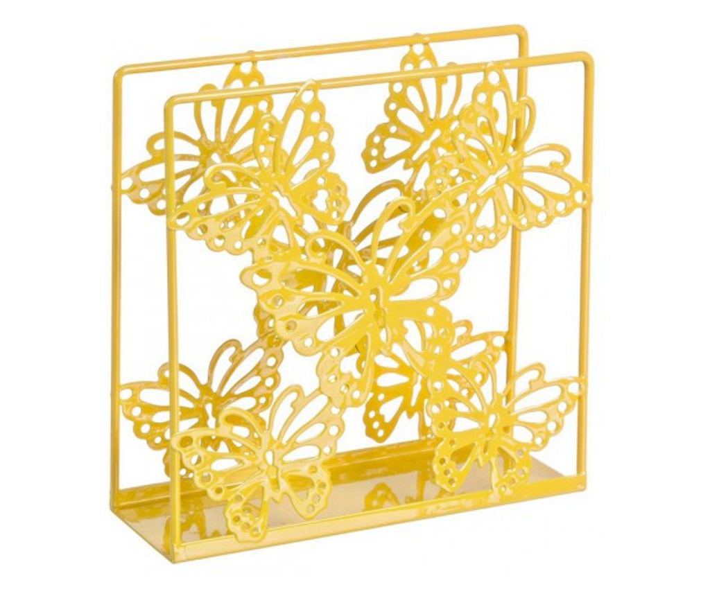 Žuti metalni držač za salvete 14 cm X 5 cm X 14h - 2