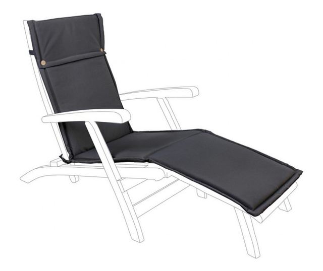 Paddet sivi tekstilni jastuk za ležaljku 50 cm x 176 cm x 3 h