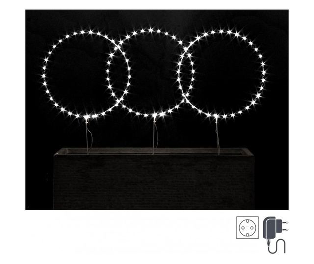 Decoratiune luminoasa 105 microleduri albe 35 cm