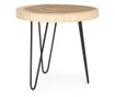 Masuta Cafea Cu Blat Lemn Natur Picioare Fier Negru Tuala Ø 56 Cm X 48 H