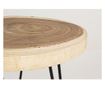 Masuta Cafea Cu Blat Lemn Natur Picioare Fier Negru Tuala Ø 56 Cm X 48 H