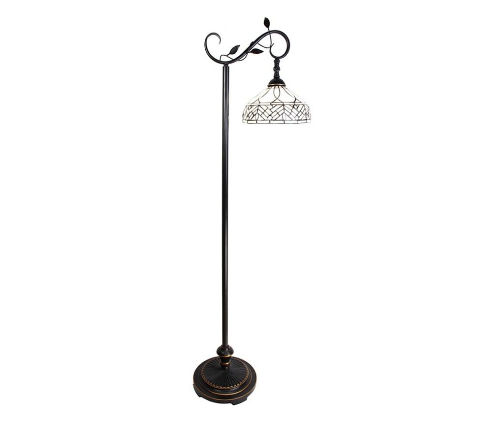 Stojací lampa Tiffany, hnědo-béžové sklo, 36x25x152 cm - 6