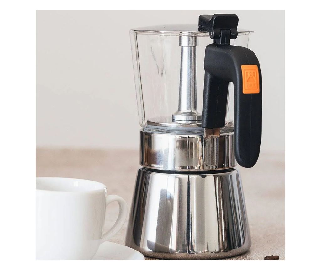 Espressor aragaz BRA Flavour, inox, sticla, 6 portii - 4