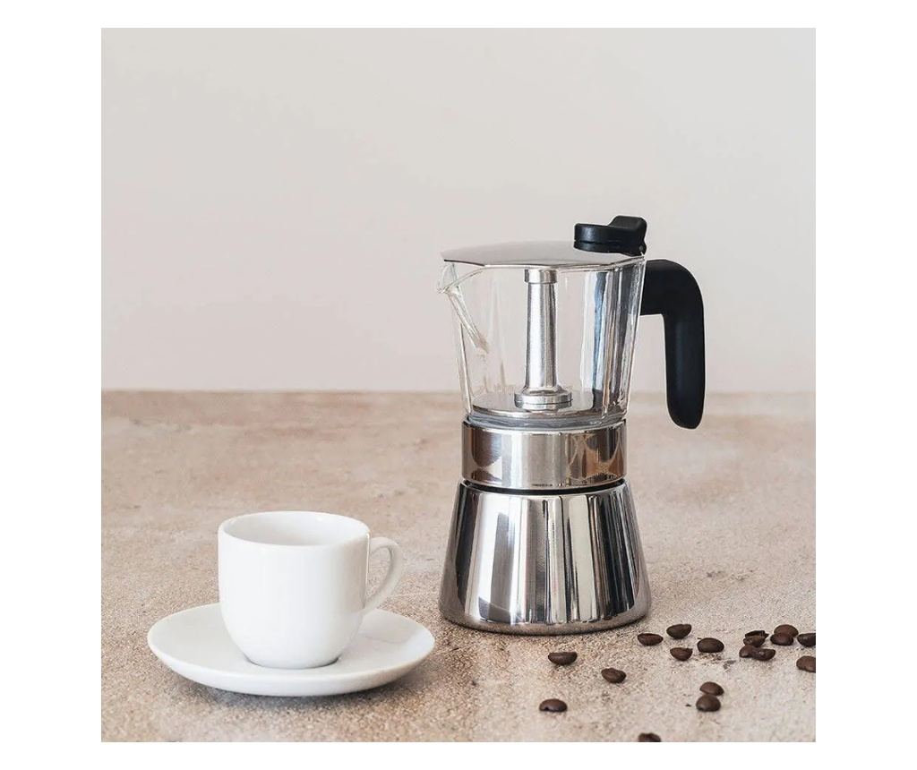 Espressor aragaz BRA Flavour, inox, sticla, 6 portii - 5