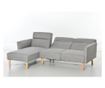 Регулируем ъглов диван с 3 места в скандинавски стил, сив плат thumbnail 2