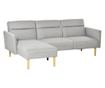 Регулируем ъглов диван с 3 места в скандинавски стил, сив плат thumbnail 3