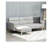 Регулируем ъглов диван с 3 места в скандинавски стил, сив плат thumbnail 4
