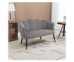 132 cm Velvet Sofa for Bedroom, Modern Furniture, Small Upholstered Couch for Small Spaces, Grey