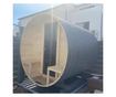 Sauna exterioară - Sauna Uscată - Lemn de brad - Colecția Antracit - Până la 400cm - 1900mm x 2200mm, Soba pe lemne
