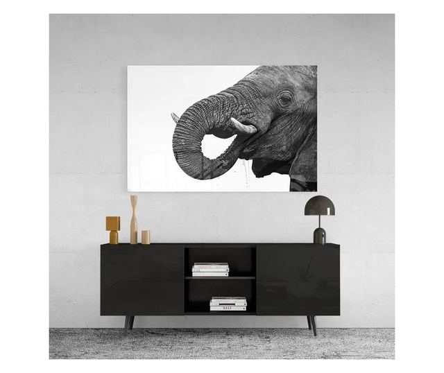 Tablou Sticla, Elephant Drinking, 60x100cm