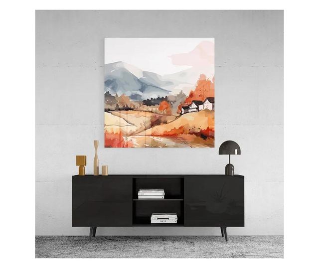 Tablou Sticla, Orange Grey Autumn, 60x60cm