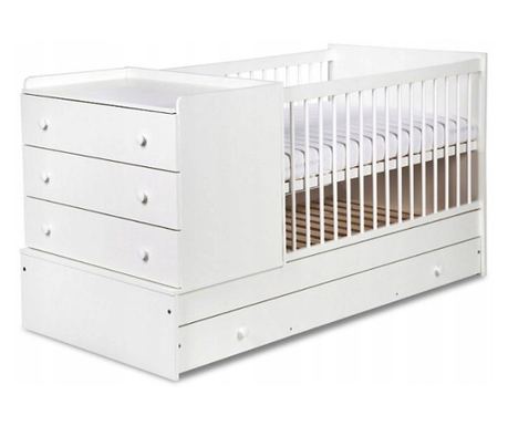 Klups KOMPAKT Bijeli Konvertibilni Krevetić za Bebe