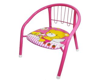 Dječja metalna stolica, uzorak crtanog lika na sjedištu, visina 55 cm, ružičasta, Robentoys