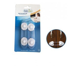 Set 2 mini sigurante universale pentru usi si dulapuri BabyJem, albe