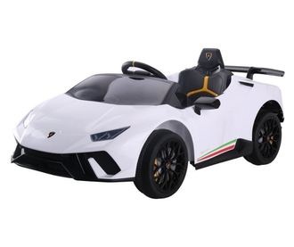 Elektromos Lamborghini Huracan fehér színben, távirányítóval, 2 motorral, max. 30 kg súly, 6571