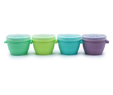 KOMPLET 4 SILIKONSKIH POSODIC SNAP&GO, MELII, 118 ML