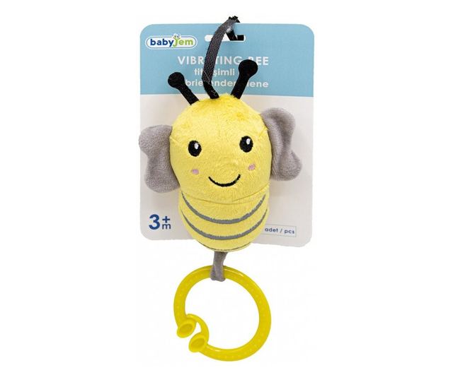 BabyJem Baby vibrációs játék, mackóméh, 6 hónap+ (szín: sárga)