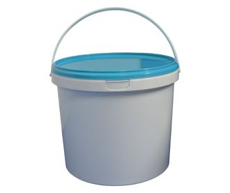 Fehér élelmiszeres vödör, fedéllel, 5,7 liter