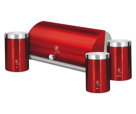 Škatla za kruh in 3 posode, Burgundy Collection, Berlinger Haus, BH 6729