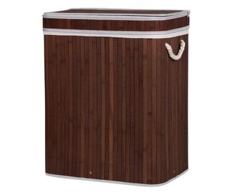 Cos rufe, 3 compartimente, bambus, maro, 100 L, 50x31x63 cm, Springos